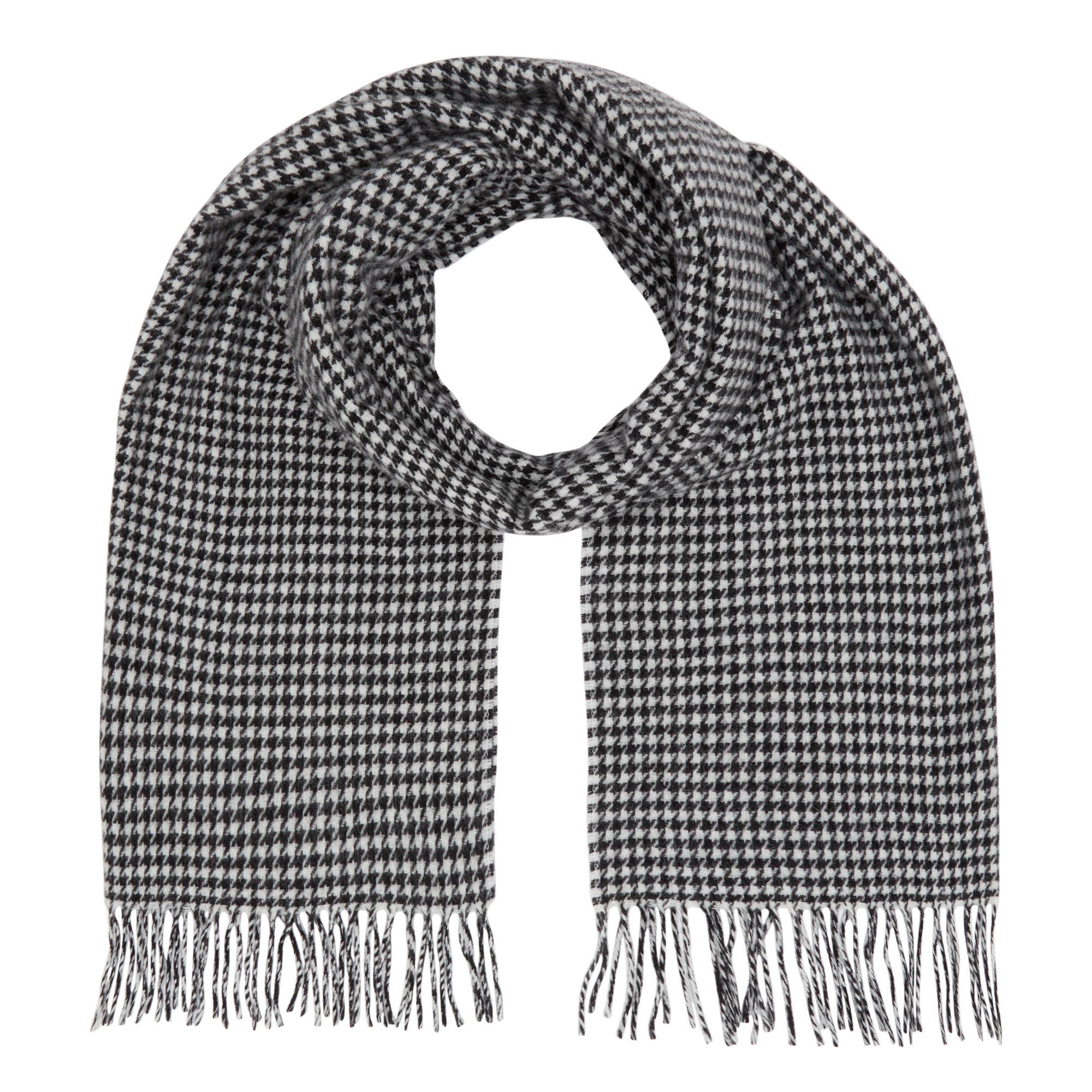 Houndstooth Wool-Blend Scarf